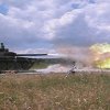 Tank při střelbě